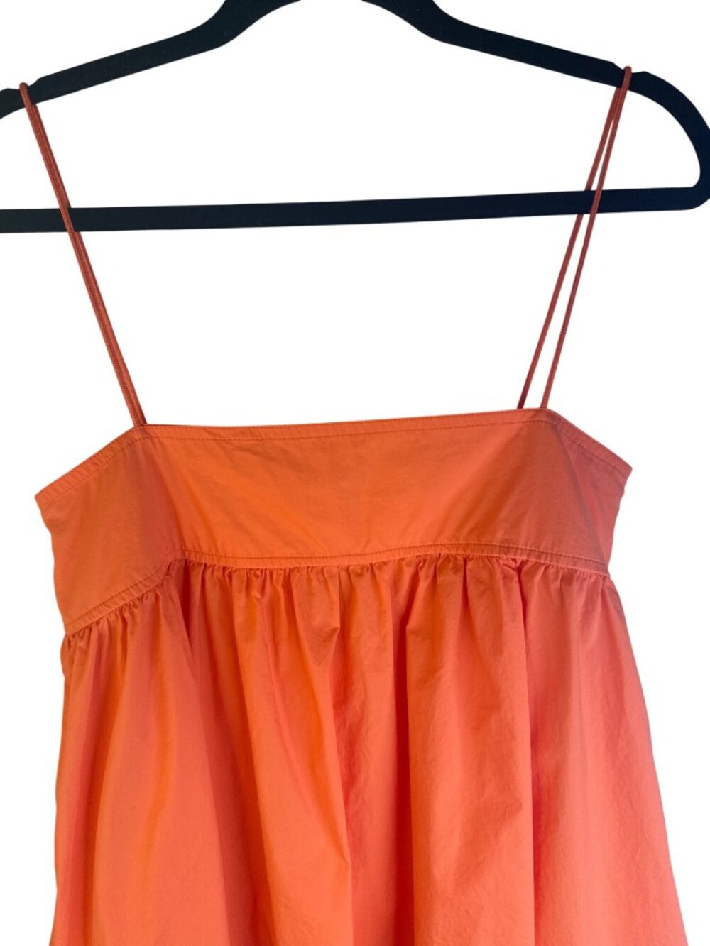 SNDYS Orange Cotton Sundress S Spaghetti Straps & Tie Front - Picture 10 of 12